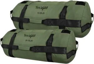 Yes4All Sandbags for Working Out, Adjustable Sand Bags for Weight Training with Handles, Combo Army Green (M   L)