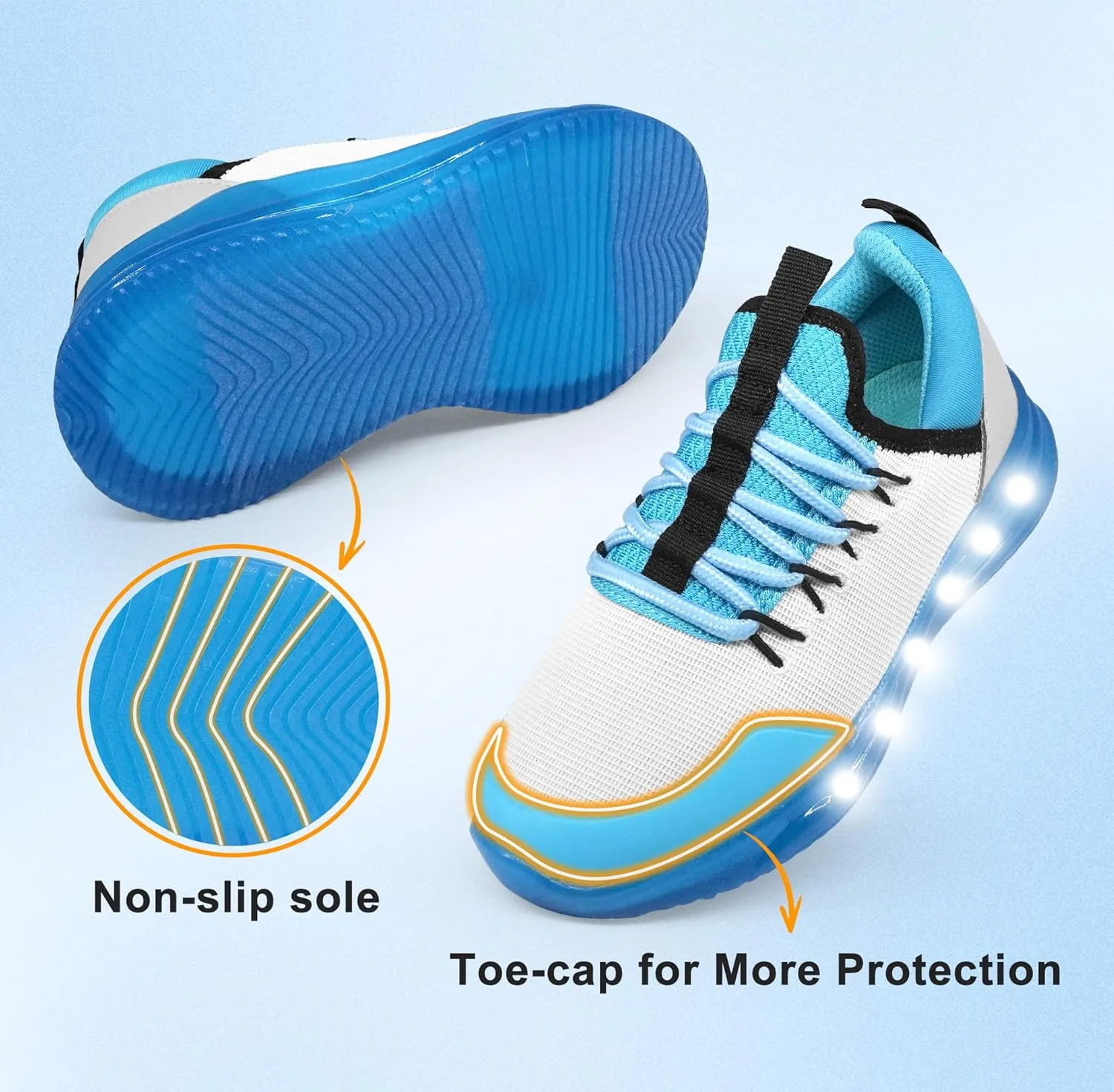 YESKIS Toddler Boys Girls Light Up Shoes Lightweight Mesh Breathable Fashion Led Flashing Walking Running Sneakers for Toddler and Little Kid