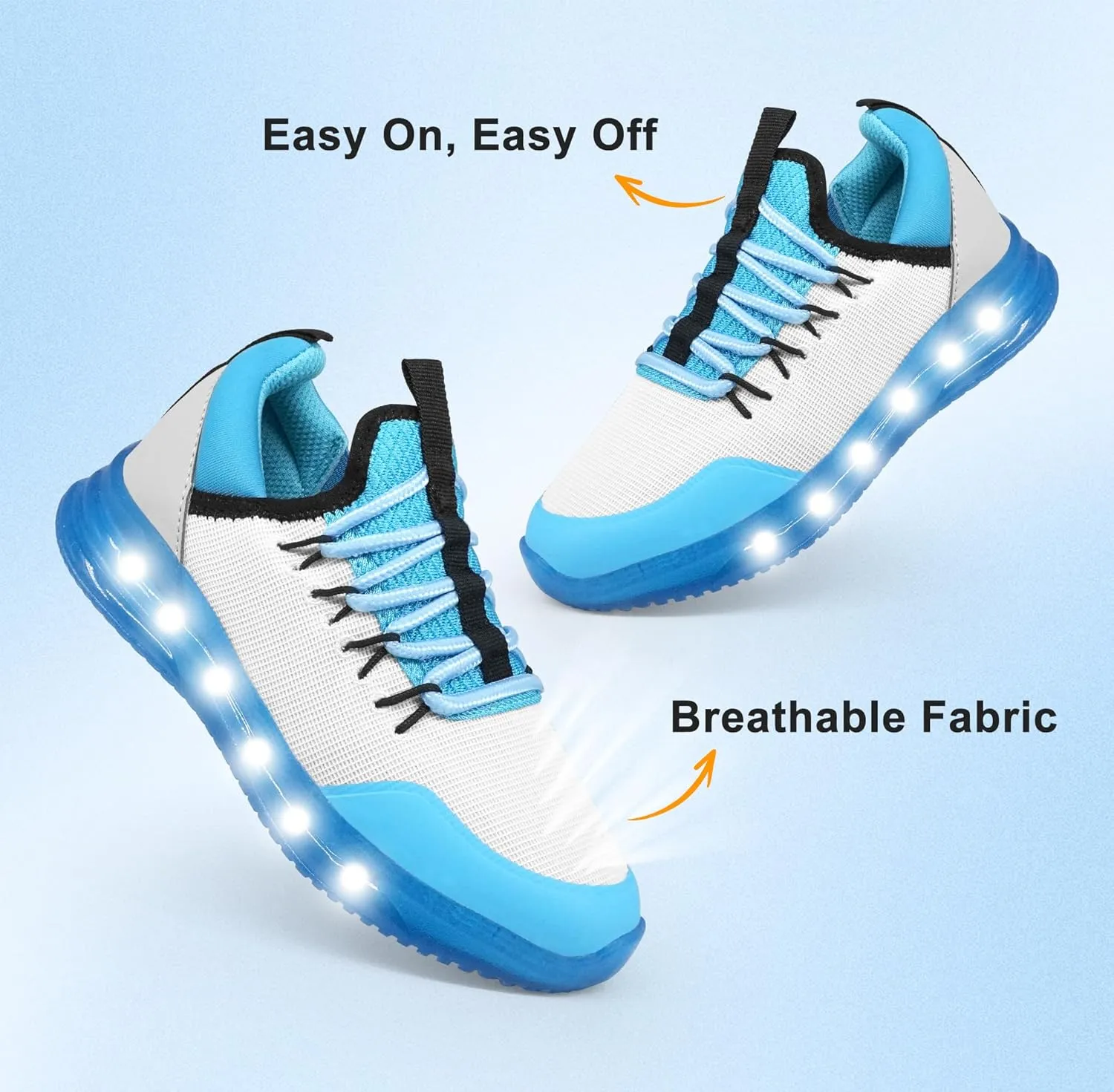 YESKIS Toddler Boys Girls Light Up Shoes Lightweight Mesh Breathable Fashion Led Flashing Walking Running Sneakers for Toddler and Little Kid