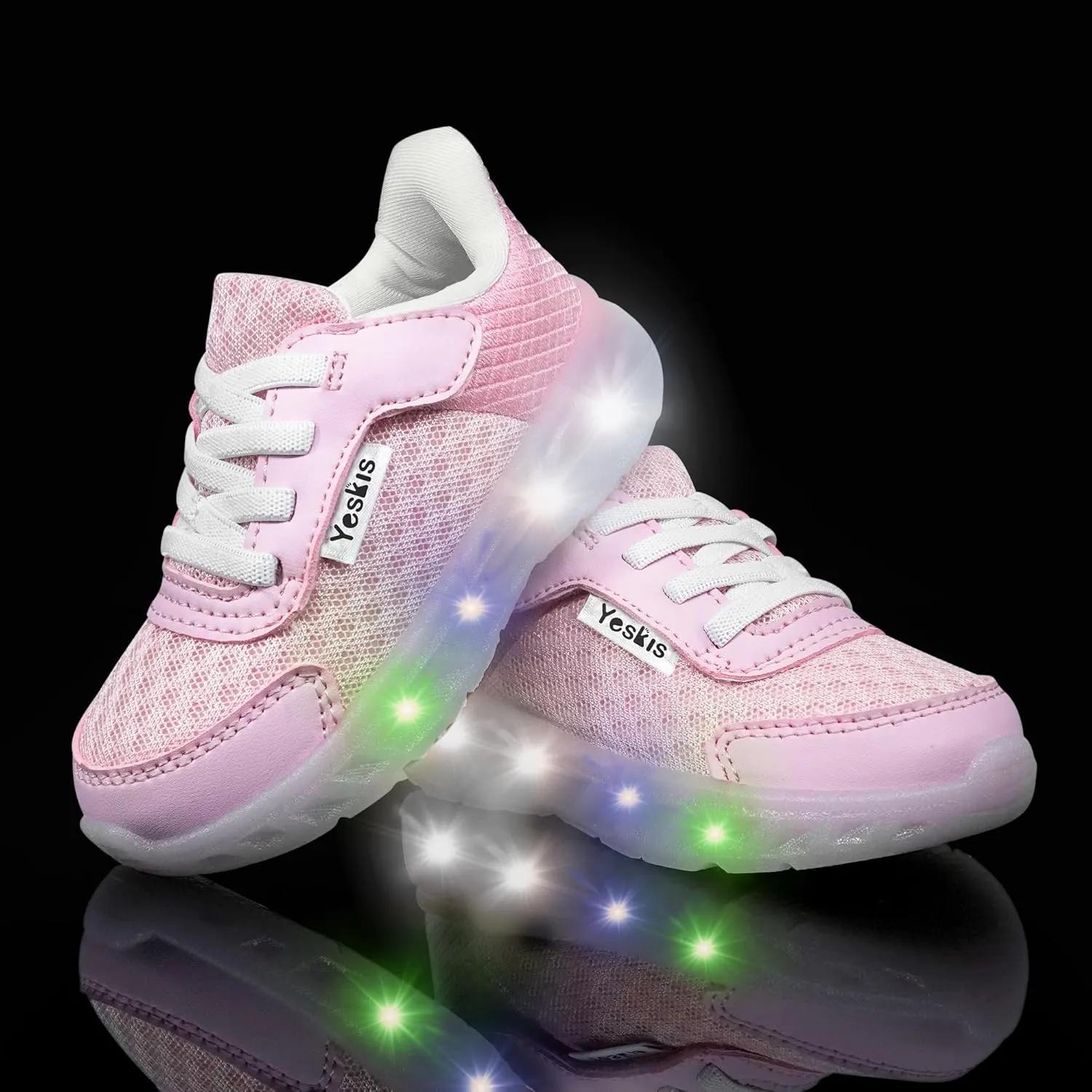 YESKIS Toddler Light Up Shoes Boys Girls Lightweight Breathable Mesh Non-Slip Running Sneakers for Toddler and Little Kid