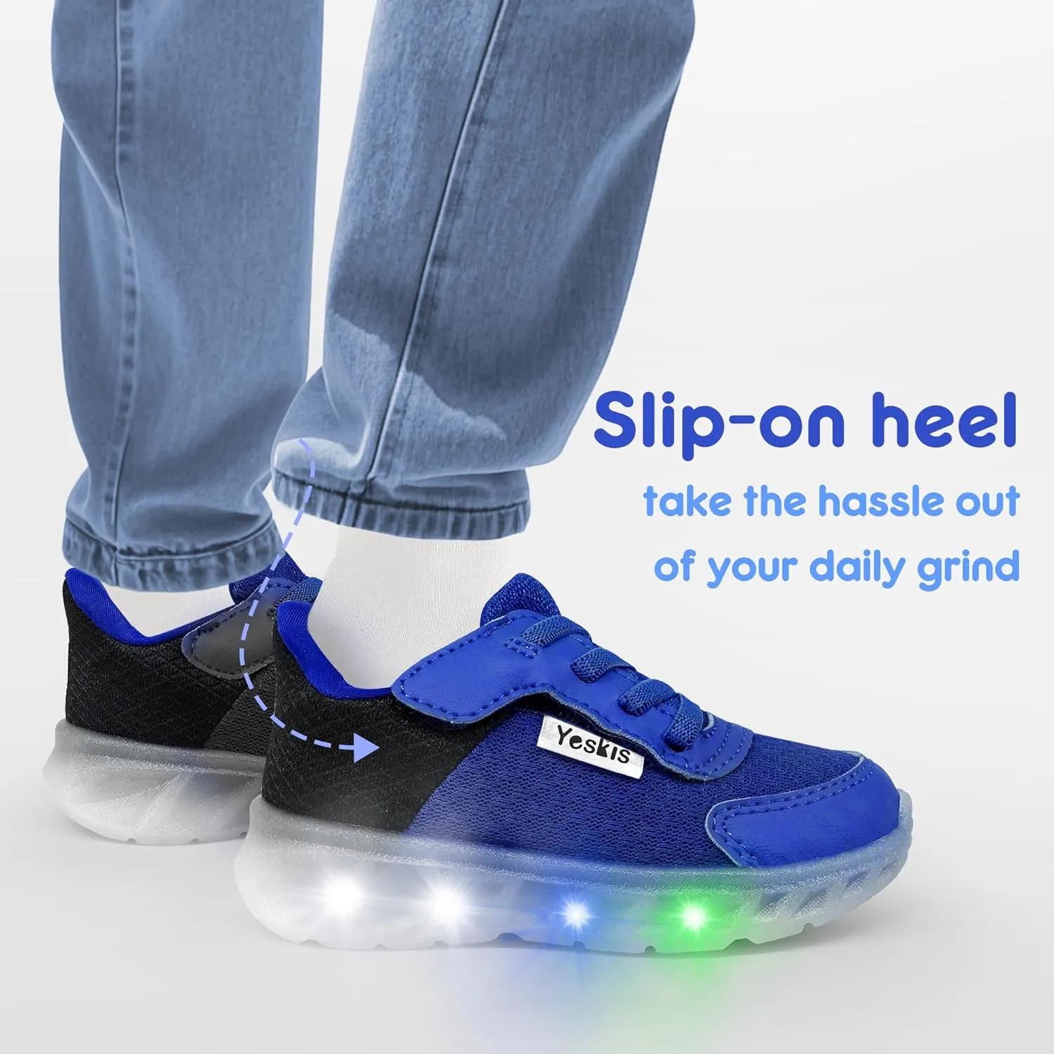 YESKIS Toddler Light Up Shoes Boys Girls Lightweight Breathable Mesh Non-Slip Running Sneakers for Toddler and Little Kid