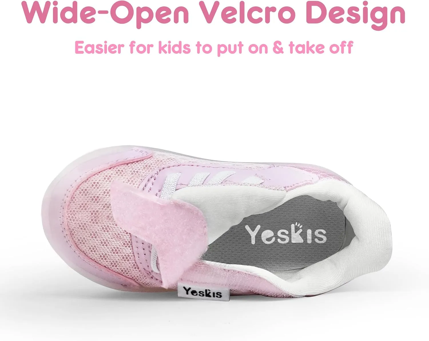 YESKIS Toddler Light Up Shoes Boys Girls Lightweight Breathable Mesh Non-Slip Running Sneakers for Toddler and Little Kid