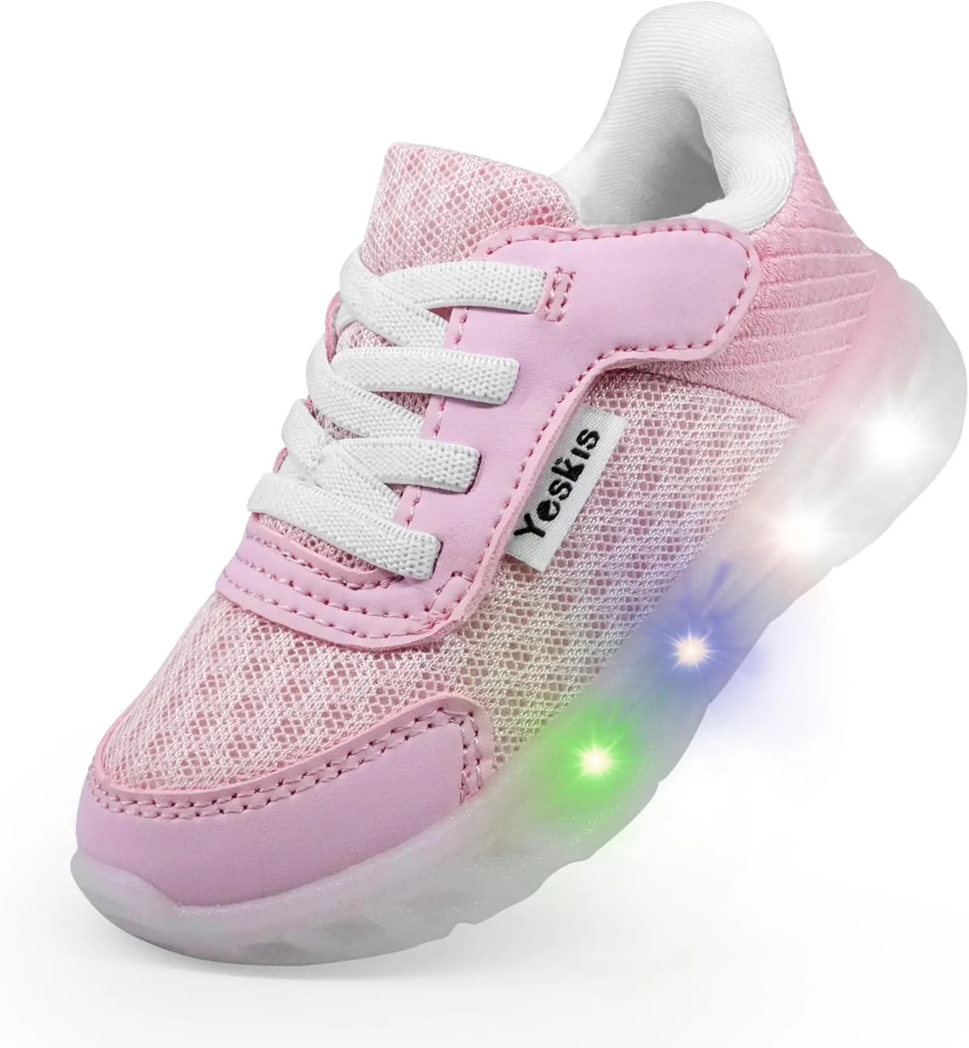 YESKIS Toddler Light Up Shoes Boys Girls Lightweight Breathable Mesh Non-Slip Running Sneakers for Toddler and Little Kid