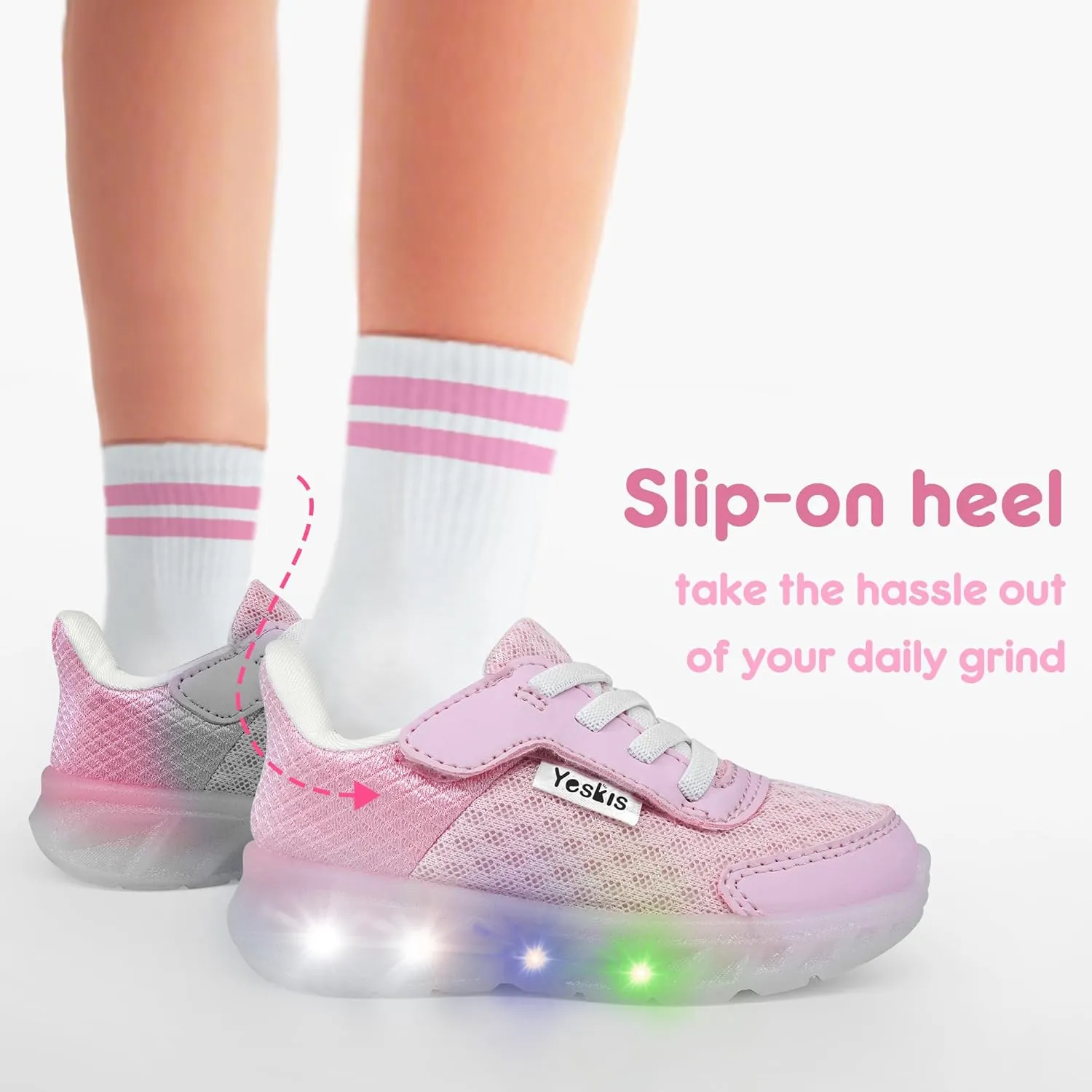 YESKIS Toddler Light Up Shoes Boys Girls Lightweight Breathable Mesh Non-Slip Running Sneakers for Toddler and Little Kid