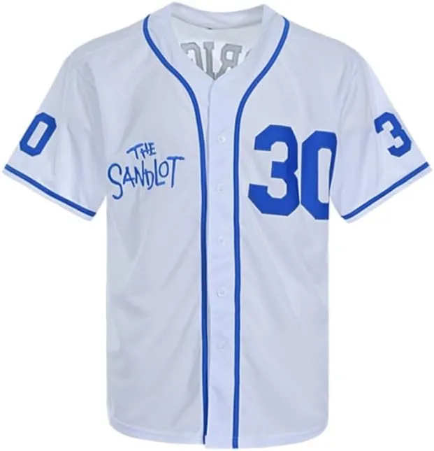 Youth The Sandlot Benny 'The Jet' Rodriguez 30 Hip Hop Stitched Sports Boys Shirts Movie Baseball Jerseys