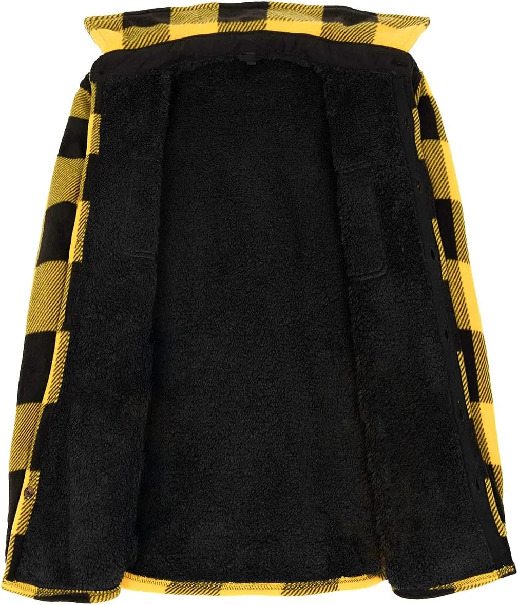 ZENTHACE Men's Warm Sherpa Lined Fleece Plaid Flannel Shirt Jacket(All Sherpa Fleece Lined)