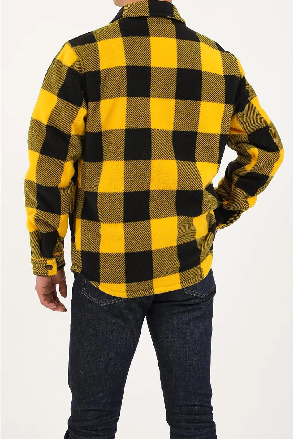 ZENTHACE Men's Warm Sherpa Lined Fleece Plaid Flannel Shirt Jacket(All Sherpa Fleece Lined)