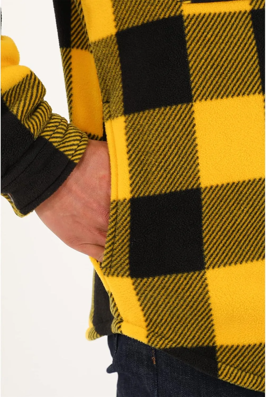 ZENTHACE Men's Warm Sherpa Lined Fleece Plaid Flannel Shirt Jacket(All Sherpa Fleece Lined)