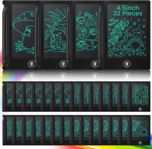 Zhehao 32 Pcs Mini LCD Writing Tablet 4.5 Inch Educational Toys Learning Writing Pad Erasable Drawing Pad Reusable Learning Toy Gift Preschool Art Board for Girls Boys Birthday Favor(Black)