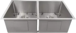 ZLINE 33" Anton Undermount Double Bowl Stainless Steel Kitchen Sink with Bottom Grid (SR50D-33)